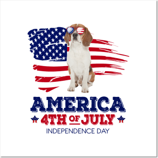 Beagle Flag USA - America 4th Of July Independence Day Posters and Art